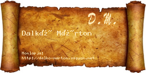 Dalkó Márton névjegykártya