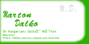 marton dalko business card